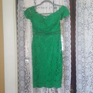 Kelly green lace dress NWOT